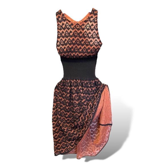 ALAÏA PARIS Orange/Coral & Black STUNNING Crochet Dress - Picture 5 of 13